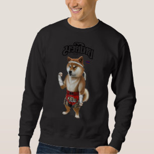 Sweatshirt Shiba Dog As Muay Thai Kick Boxer Champion 1