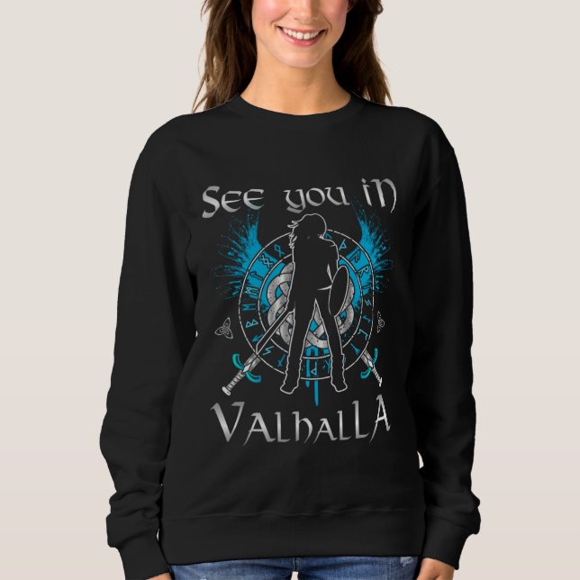 Sweatshirt Shield Maiden  See You In Valhalla Viking Raven Ce (Devant)