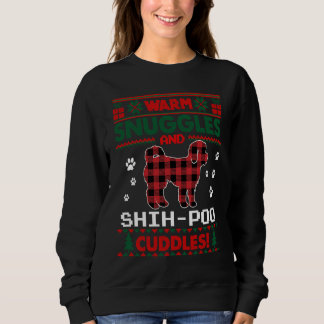 Sweatshirt Shih Poo Dog Red Buffalo Plaid  Ugly Christmas Swe