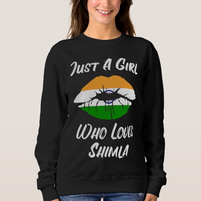 Sweatshirt Shimla lips mouth love Indian flag (Devant)
