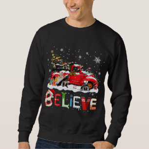Sweatshirt Shunk équitation Camion Rouge Arbre de Noël Croire