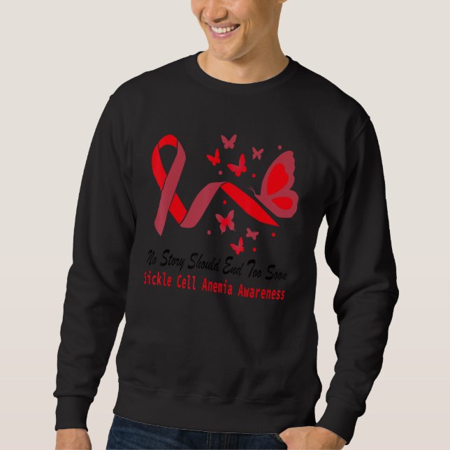 Sweatshirt Sickle Cell Anemia Awareness Butterfly Support Red (Devant)