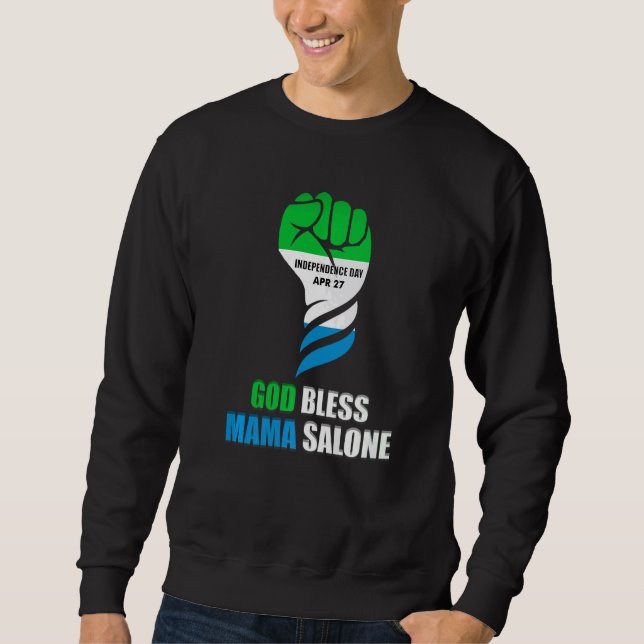 Sweatshirt Sierra Leone Independence Home God Bless Mama Salo (Devant)