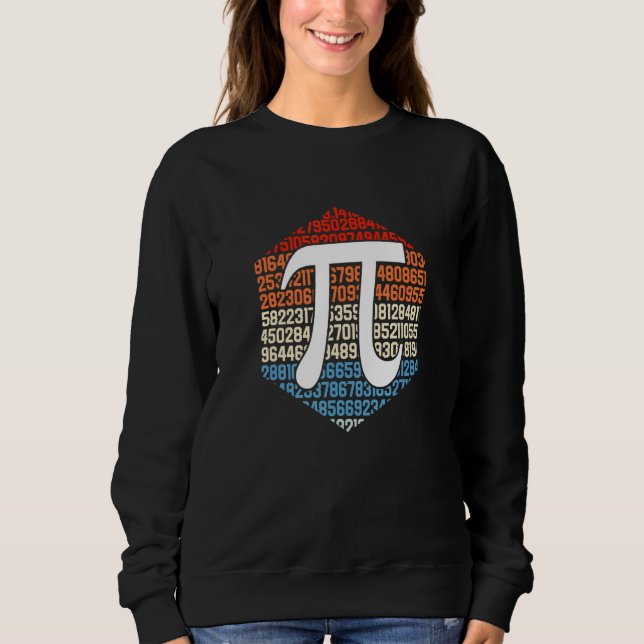 Sweatshirt Signe de calcul de Pi Nerd Rétro Maths Mathématici (Devant)