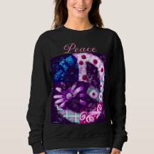 Signe de paix abstrait Art Hippie Rose Violet