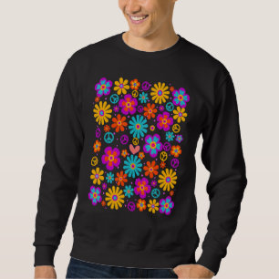 Sweatshirt Signe de Paix Amour Costume Hippie Tie Dye 60s 70s
