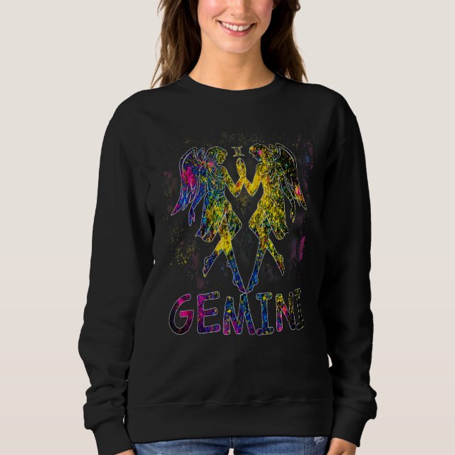 Sweatshirt SIGNE Zodiaque Gemini Zodiac Couleur de l'eau Anni (Devant)