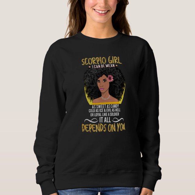 Sweatshirt Signes du zodiaque Scorpion pour filles afro-améri (Devant)