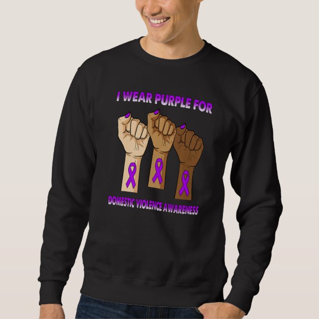Sweatshirt Silence Hand I Wear Purple For Domestic Violence A (Devant)