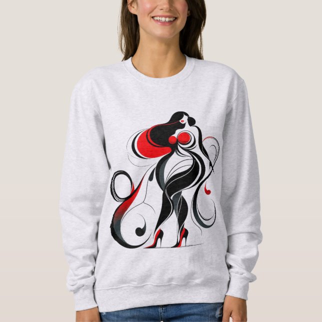 Sweatshirt Silhouette Abstraite (Devant)