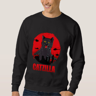 Sweatshirt Silhouette Catzilla- Funny Cats Cartoon Cool Desig