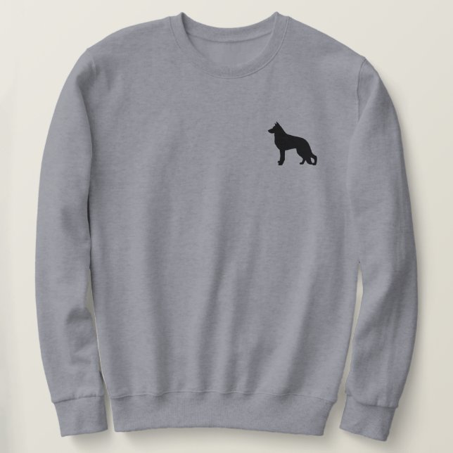 Sweatshirt Silhouette de chien berger allemand (Design devant)