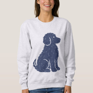 Sweatshirt Silhouette de chien bleu Art minimal