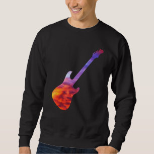 Sweatshirt Silhouette De Guitare Électrique Avec Arrière - pl