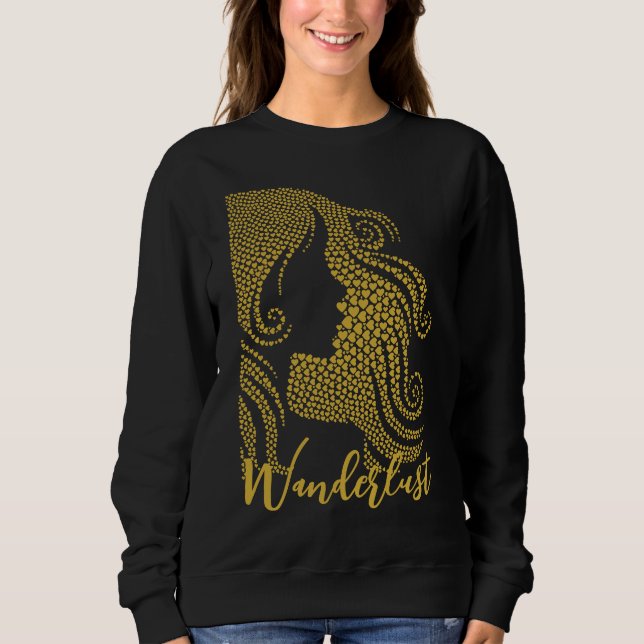 Sweatshirt Silhouette de la femme de Wanderlust dans les coeu (Devant)