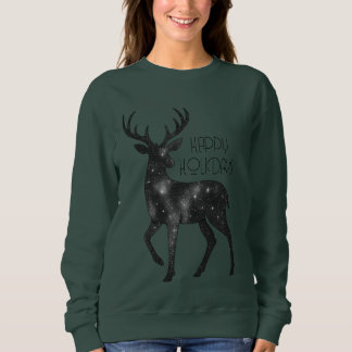 Sweatshirt Silhouette de renne étoilé Joyeuses Fêtes