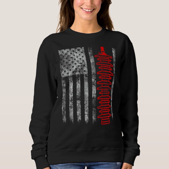 Sweatshirt Silhouette Lightning Arrester American Flag Linema (Devant)