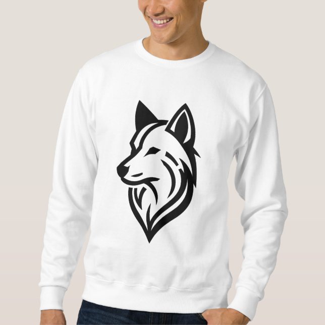 Sweatshirt Silhouette minimaliste face Wolf (Devant)