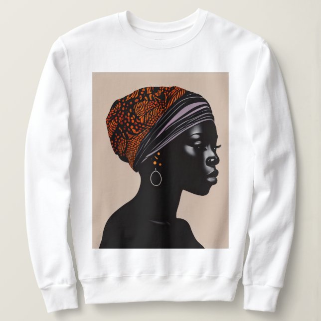 Sweatshirt Silhouette noire Africaine Américaine (Design devant)