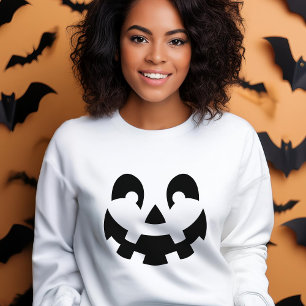 Sweatshirt Silhouette simple Citrouille sculpté Halloween