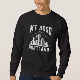 Sweatshirt Silhouette vintage de la ville de Portland avec Mt
