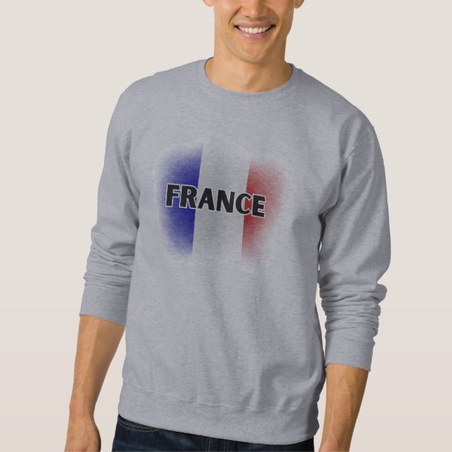 Sweatshirt Simple Amour Moderne France Drapeau Paris Souvenir (Devant)