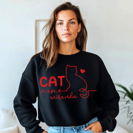 Sweatshirt Simple Cat Mom and Cat Paw Mothers Day