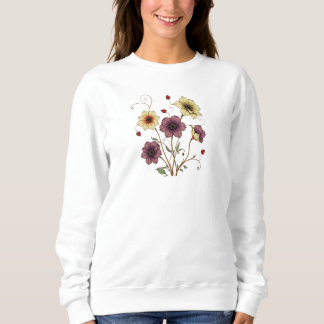 Sweatshirt simple flowers art nouveau style