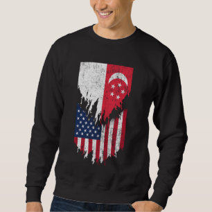 Sweatshirt Singapour Drapeaux américains arrachés Singapour