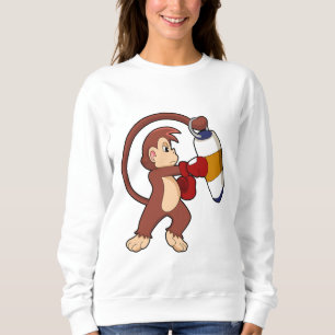 Sweatshirt Singe à la boxe avec sac de poinçonnage