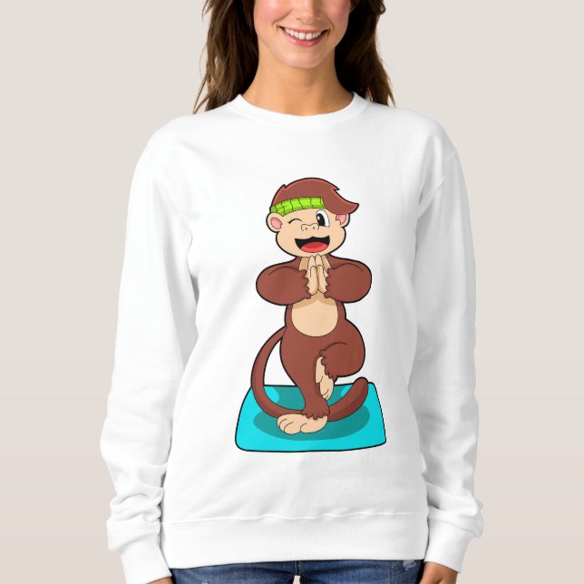 Sweatshirt Singe au Yoga en position debout (Devant)