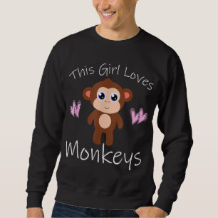 Sweatshirt Singe CETTE FILLE AIME LES SINGES Cadeau mignon
