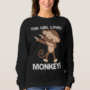 Sweatshirt Singe pour fille maman singe zoo animal sauvage 1