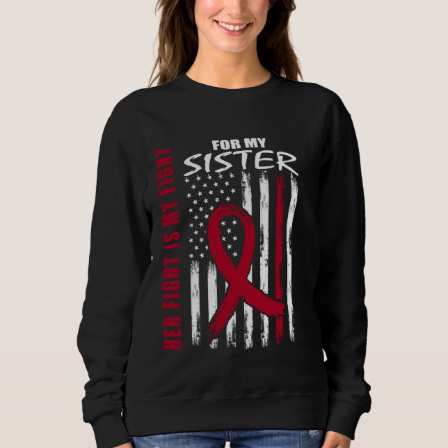 Sweatshirt Sister Multiple Myeloma Awareness American Flag Pr (Devant)