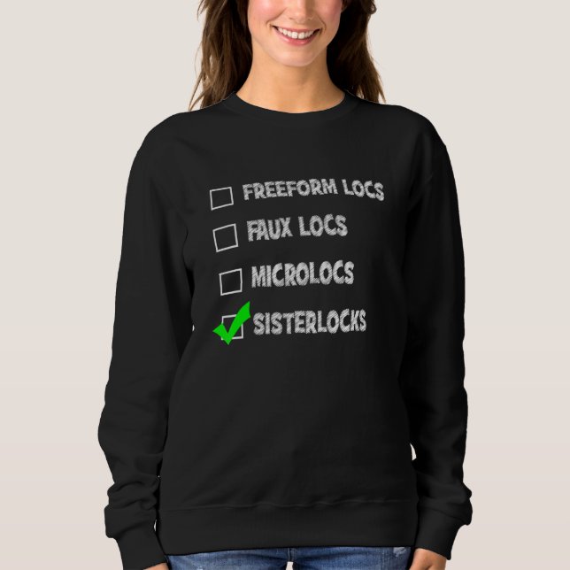 Sweatshirt Sisterlocks de forme libre Microlocs Faux Locs Lis (Devant)
