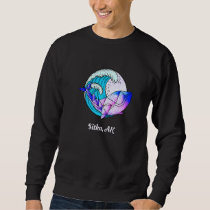 Sweatshirt Sitka Ak Peinture Japonaise Orca Géométrique Tueur