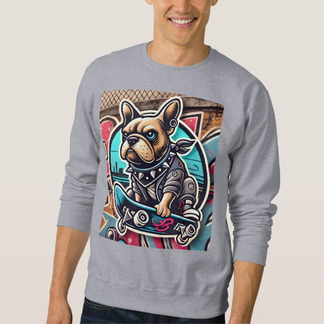 Sweatshirt Skateboard Bulldog (Devant)