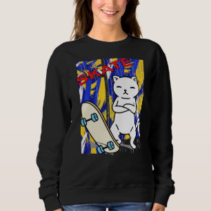Sweatshirt Skateboard Outfit Et Chat De Patinage Cute