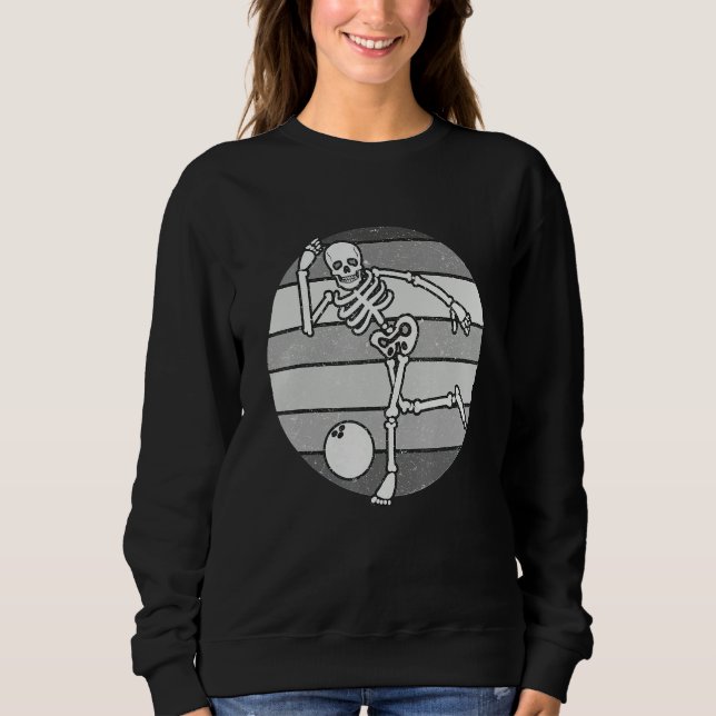 Sweatshirt Skeleton Bowling Retro Bowler Gifts Funny Bowling  (Devant)