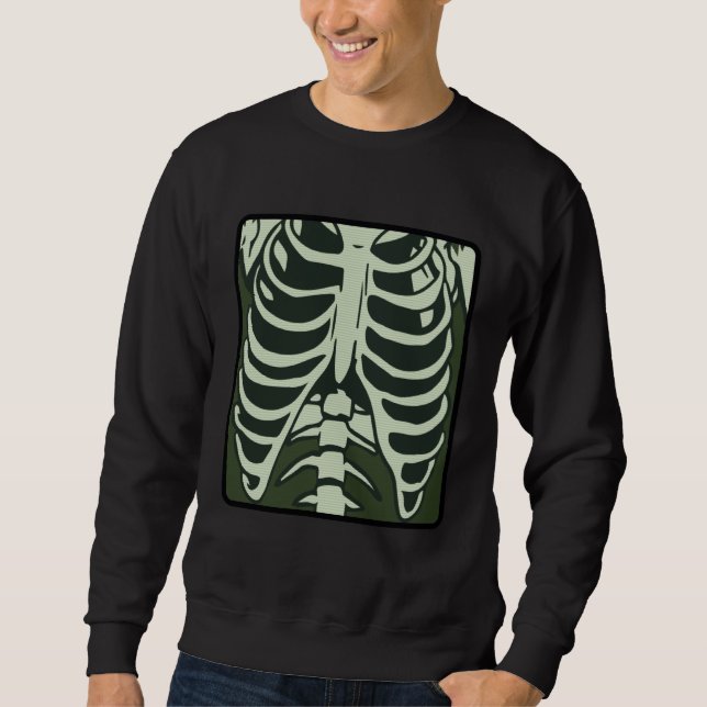 Sweatshirt Skeleton Chest X Ray Costume  Horror Human Radiogr (Devant)