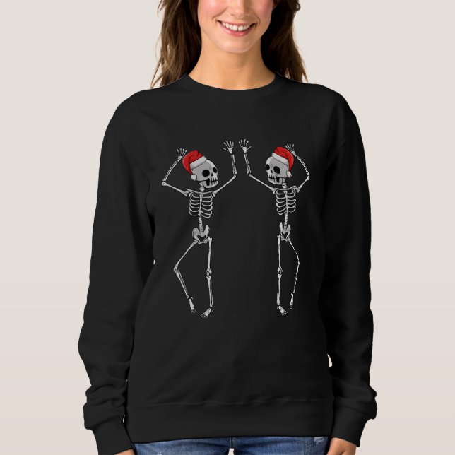 Sweatshirt Skeleton Dancing Santa Hat Christmas Pajama  X Mas (Devant)