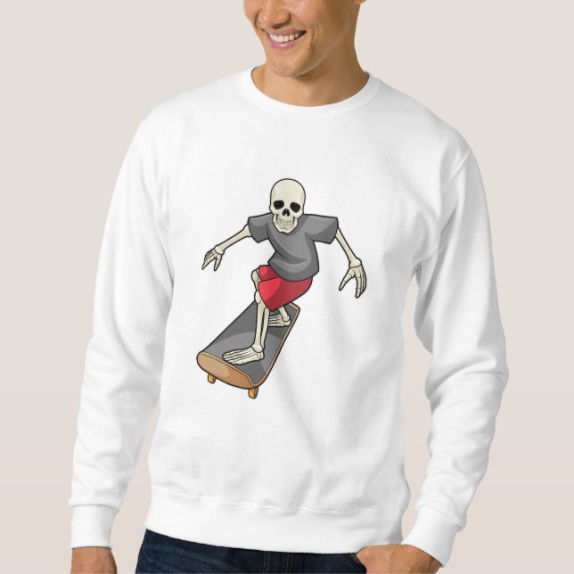 Sweatshirt Skeleton en skateboard (Devant)
