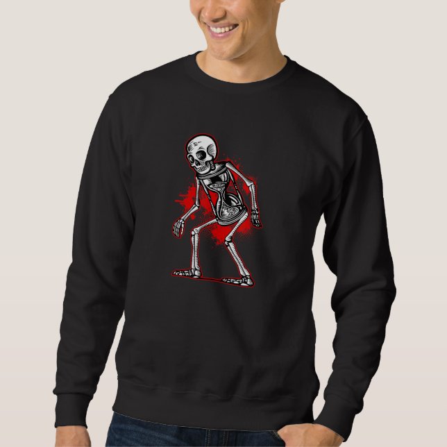 Sweatshirt Skeleton Hourglass Triste Esthétique Edgy Strewear (Devant)