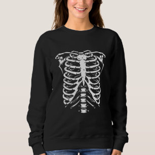 Sweatshirt Skeleton Rib Cage Lazy Halloween Costume gothique