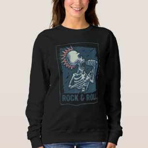 Sweatshirt Skeleton Rocker Avec Microphone Rock Music Rock