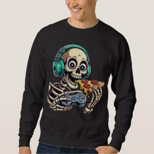 Sweatshirt Skeleton’s Ultimate Cheat Day : Cheesy Pizza Gamin