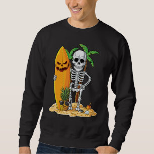 Sweatshirt Skeleton Surf Halloween Hawaii Hawaii Hommes Hawai
