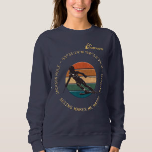 Sweatshirt Ski Jackson Hole, Wyoming - Femme Skier Sur Dark