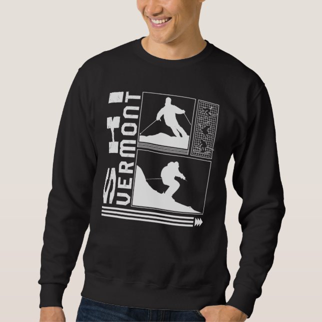 Sweatshirt Ski Vermont Skiing Skier Winter Snowboard Snowboar (Devant)