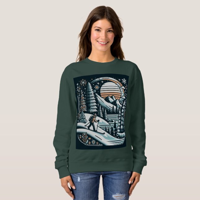 Sweatshirt Skier et hiver (Devant entier)
